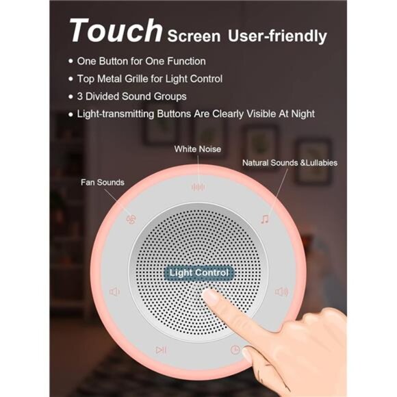Sound Machine,White Noise Machine for Baby with Night Light, 32 High Fidelity - Picture 5 of 7